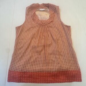 New York & Company Women's Orange Cowl Neck Sleeveless Top Size Medium